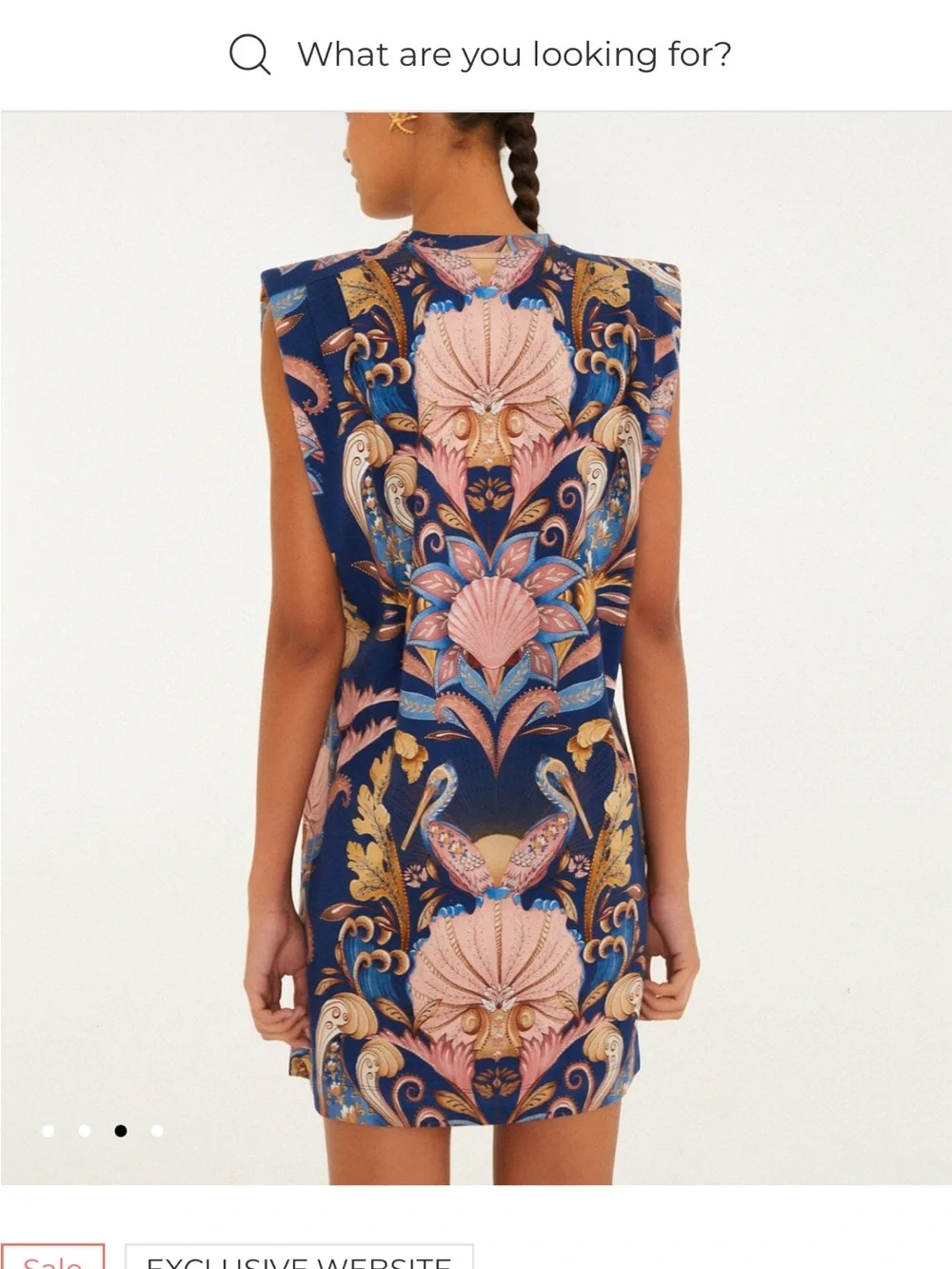 FARM Rio Navy Mini Dress with Pink and Gold Motif